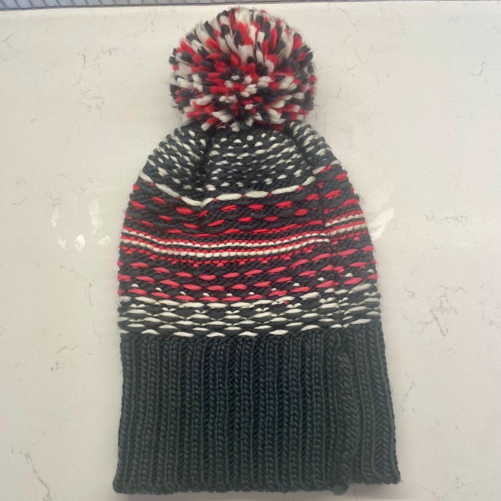 Free Press‎ Boho Knitted Pom Pom Beanie Hat, multi-color